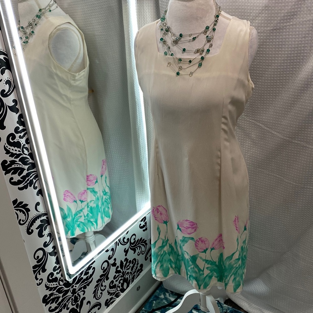 Silk sheath dress size 14